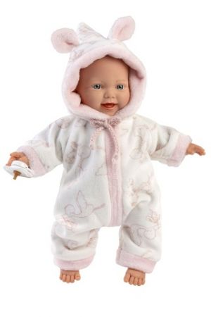 Llorens 63312 LITTLE BABY - realistická panenka miminko s měkkým látkovým tělem - 32 cm