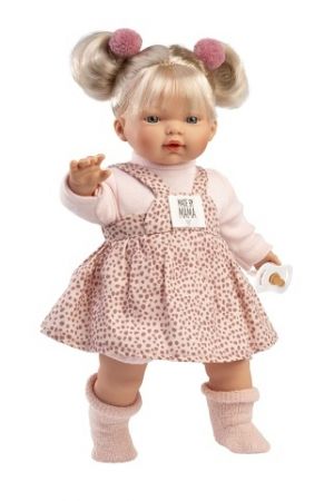Llorens 33158 ROBERTA - realistická panenka se zvuky a měkkým látkovým tělem - 33 cm