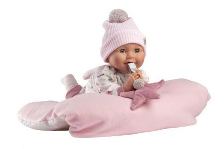 Llorens 74132 NEW BORN - mrkací realistická panenka miminko se zvuky a měkkým látkovým těl