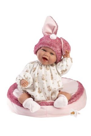 Llorens 74134 NEW BORN - realistická panenka miminko se zvuky a měkkým látkovým tělem - 42