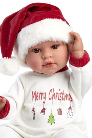 Llorens 74501 NEW BORN - realistická panenka miminko se zvuky a měkkým látkovým tělem - 45