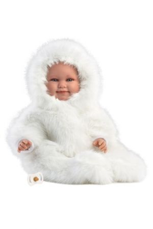 Llorens 74505 NEW BORN - realistická panenka miminko se zvuky a měkkým látkovým tělem - 45