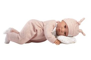 Llorens 74508 NEW BORN - realistická panenka miminko se zvuky a měkkým látkovým tělem - 45