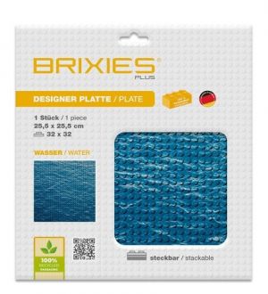 BRIXIES Plus 225.001 Designová podložka na stavění - voda 25,5 x 25,5 cm