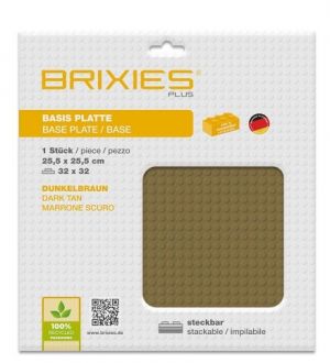 BRIXIES Plus 225.022 Základní podložka na stavění - tmavě hnědá 25,5 x 25,5 cm