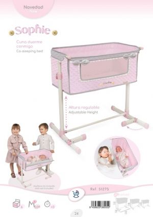 DeCuevas 51275 Novorozenecká postýlka pro panenky s funkcí společného spaní Sophie 2025