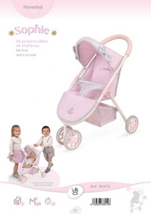 DeCuevas 90275 Sportovní kočárek pro panenky tříkolový Sophie 2025 - 55 cm