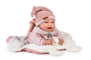 Guca 10261 OLIVIE - zátěžová realistická panenka miminko s měkkým látkovým tělem - 42 cm