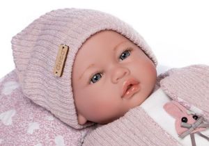 Guca 880 EVA - realistická panenka miminko se zvuky a měkkým látkovým tělem - 46 cm