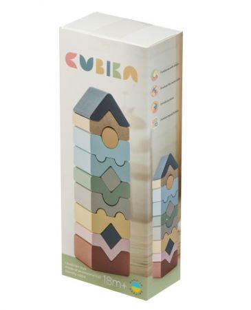 CUBIKA Pastel 16099 Věž XI - dřevěná skládačka 12 dílů