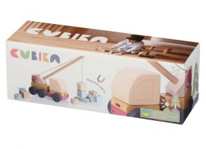 CUBIKA Pastel 15917 Autojeřáb s magnetem - dřevěná skládačka 14 dílů
