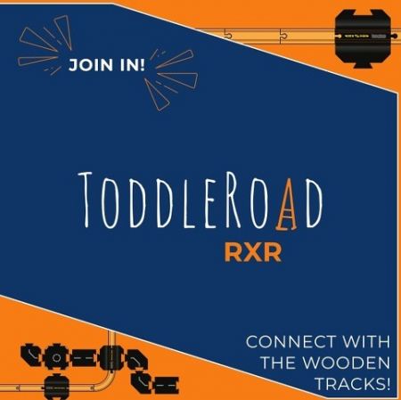 TODDLEROAD 2201 ŽELEZNIČNÍ PŘEJEZD S DOPLŇKY - flexibilní silnice - 8 silikonových puzzle