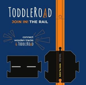 TODDLEROAD 2195 ŽELEZNIČNÍ PŘEJEZD SE SILNICÍ - flexibilní silnice - 2 silikonové puzzle d