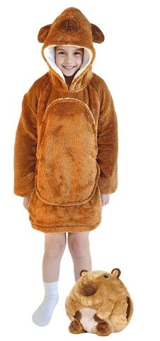 Cozy Noxxiez CH307 Kapybara - hřejivá televizní mikinová deka s kapucí pro děti 3 - 6 let