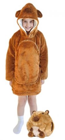 Cozy Noxxiez CH307 Kapybara - hřejivá televizní mikinová deka s kapucí pro děti 3 - 6 let
