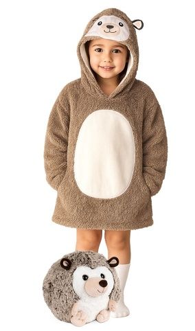 Cozy Noxxiez CH309 Ježek - hřejivá televizní mikinová deka s kapucí pro děti 3 - 6 let