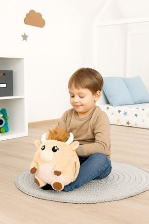 Cozy Noxxiez HW748 Kráva vysokohorská - hřejivý plyšový polštář 3 v 1