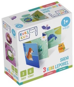 KukiKuk 80058 - Sada 3 KUKI leporel Zvířátka