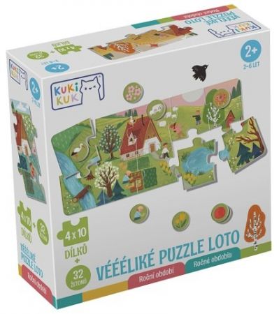 KukiKuk 80063 - Véééliké Puzzle loto Roční období