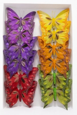Dekorační motýlci na klipu 12cm  M4