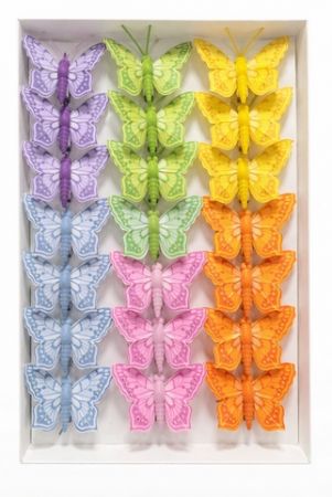 Dekorační motýlci na klipu 5cm  M62 24 ks