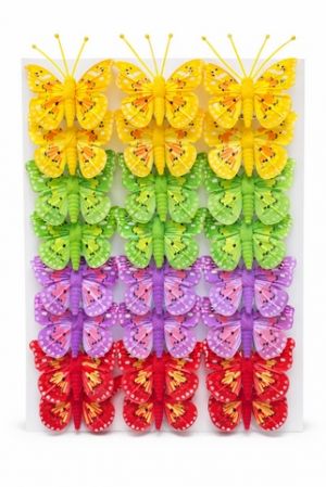 Dekorační motýlci na klipu 5cm M5 24ks