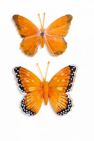 Dekorační motýlek s magnetkem – 12 cm oranžový 