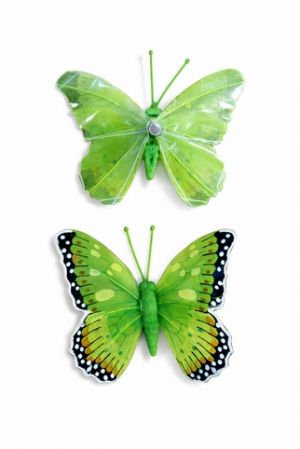 Dekorační motýlek s magnetkem – 12 cm zelený