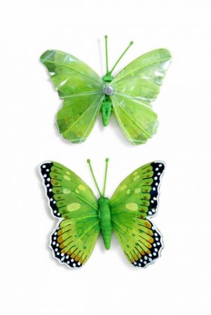 Dekorační motýlek s magnetkem – 12 cm zelený