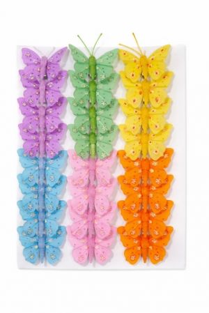 Dekorační motýlci na klipu 5cm M-1 24ks