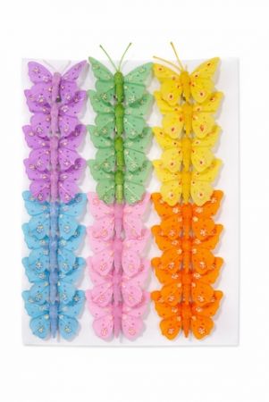 Dekorační motýlci na klipu 5cm M-1 24ks