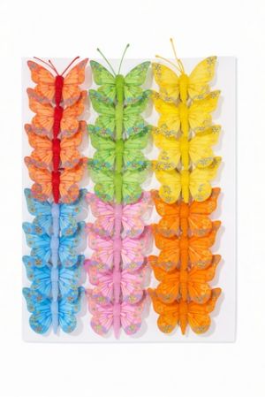Dekorační motýlci na klipu 5cm M-11 24ks