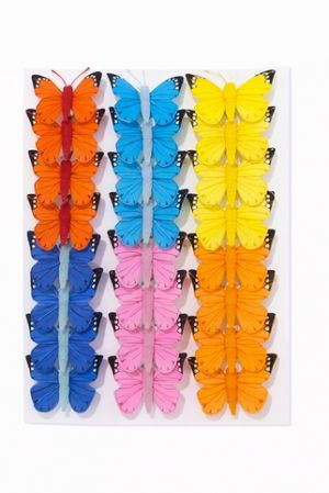 Dekorační motýlci na klipu 5cm M-58 24ks