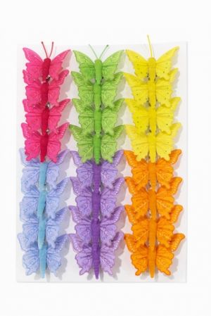 Dekorační motýlci na klipu 5cm M-60 24ks