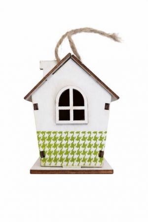 Dřevěná závěsná dekorace  domeček s oknem