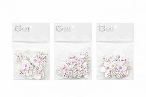 Dekorativní 3D samolepky Květiny a motýlci  a srdce– kreativní  dřevěné nálepky na tvoření