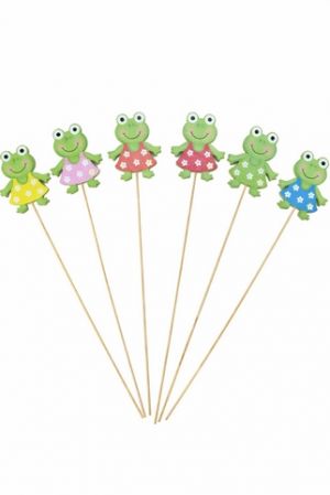 Dekorativní zápichy s motivem veselýé žabičky