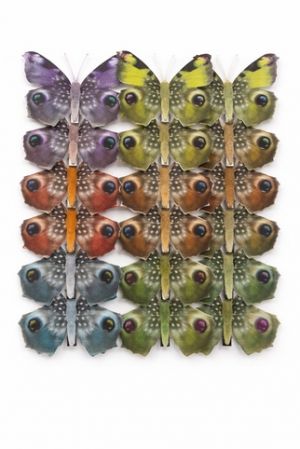 Motýlci na klipu 8 cm – dekorační motýli na věnec, květiny a jarní dekorace, mix M-37 1ks