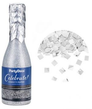 Konfety vystřelovací 20,5cm Šampaňské stříbrné