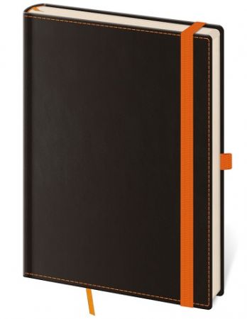 Linkovaný zápisník Black Orange L / 14,3cm x 20,5cm / BB424-5