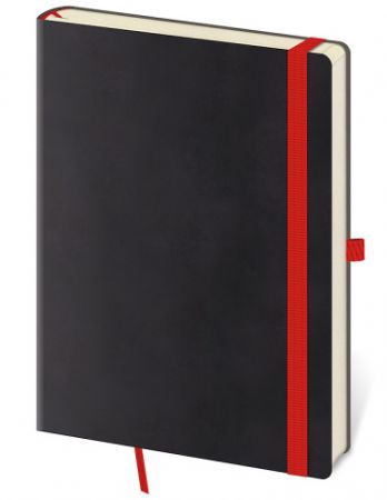 Tečkovaný zápisník Flexies L Black (čtverečkovaný) / 14,5cm x 20,5cm / BF425-9