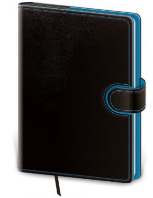 Linkovaný zápisník Flip L černo/modrý / 14,3cm x 20,5cm / BFL424-2