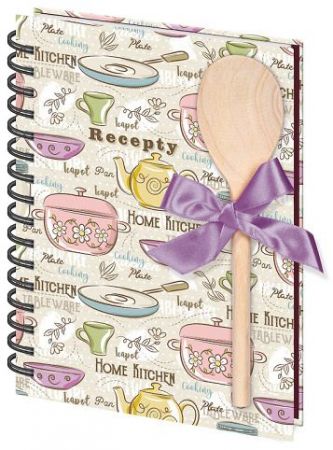 Kniha na recepty s vařečkou A5 spirála Home Kitchen
