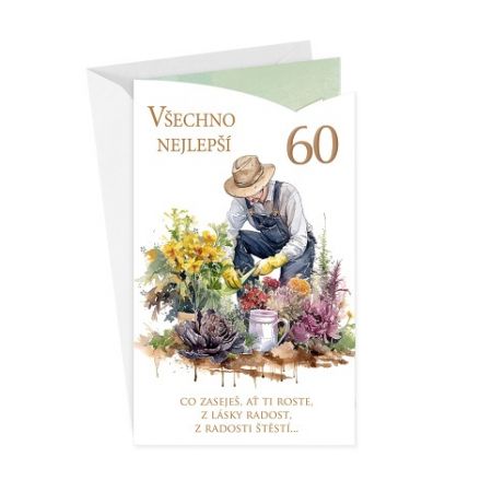 ARGUS Přání k 60.narozeninám 15-6588c60