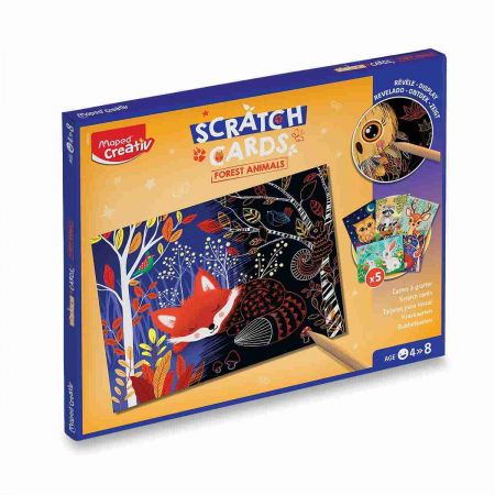 Sada Maped Creativ Vyškrabávací obrázky - Lesní zvířátka