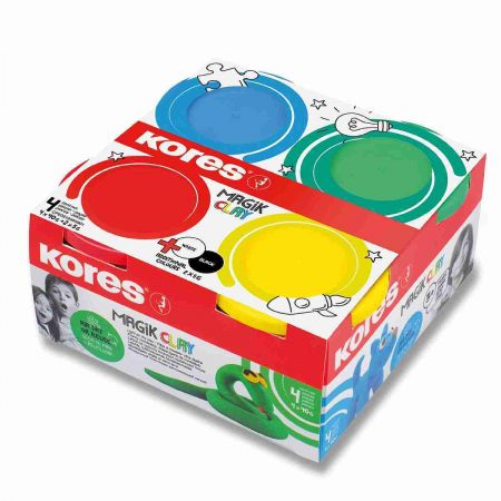 Modelovací hmota Kores Magik Clay - základní barvy, 4 x 40 g