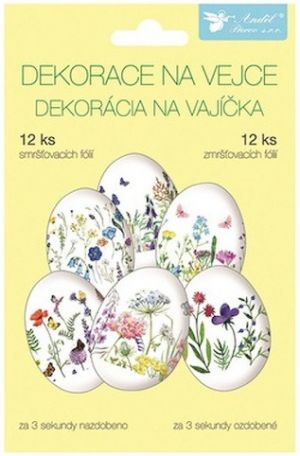 Košilka - smršťovací dekorace na vejce jemné květiny / 835