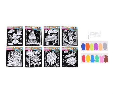 Kreativní set velvet - suché barvy + vatové tyčinky W026533