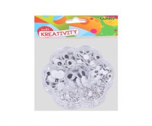 Oči pohyblivé samolepící 10x10cm mix velikostí W055981