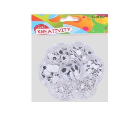 Oči pohyblivé samolepící 10x10cm mix velikostí W055981